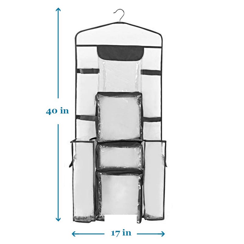 ProPik Hanging Double-Sided Gift Wrap Organizer, Wrapping Paper Storage with Multiple Front and Back Pockets, Organize Your Gift Bags Bows Ribbons 40â€X17" Fits 40 Inch Rolls (Black seam) - Image 4
